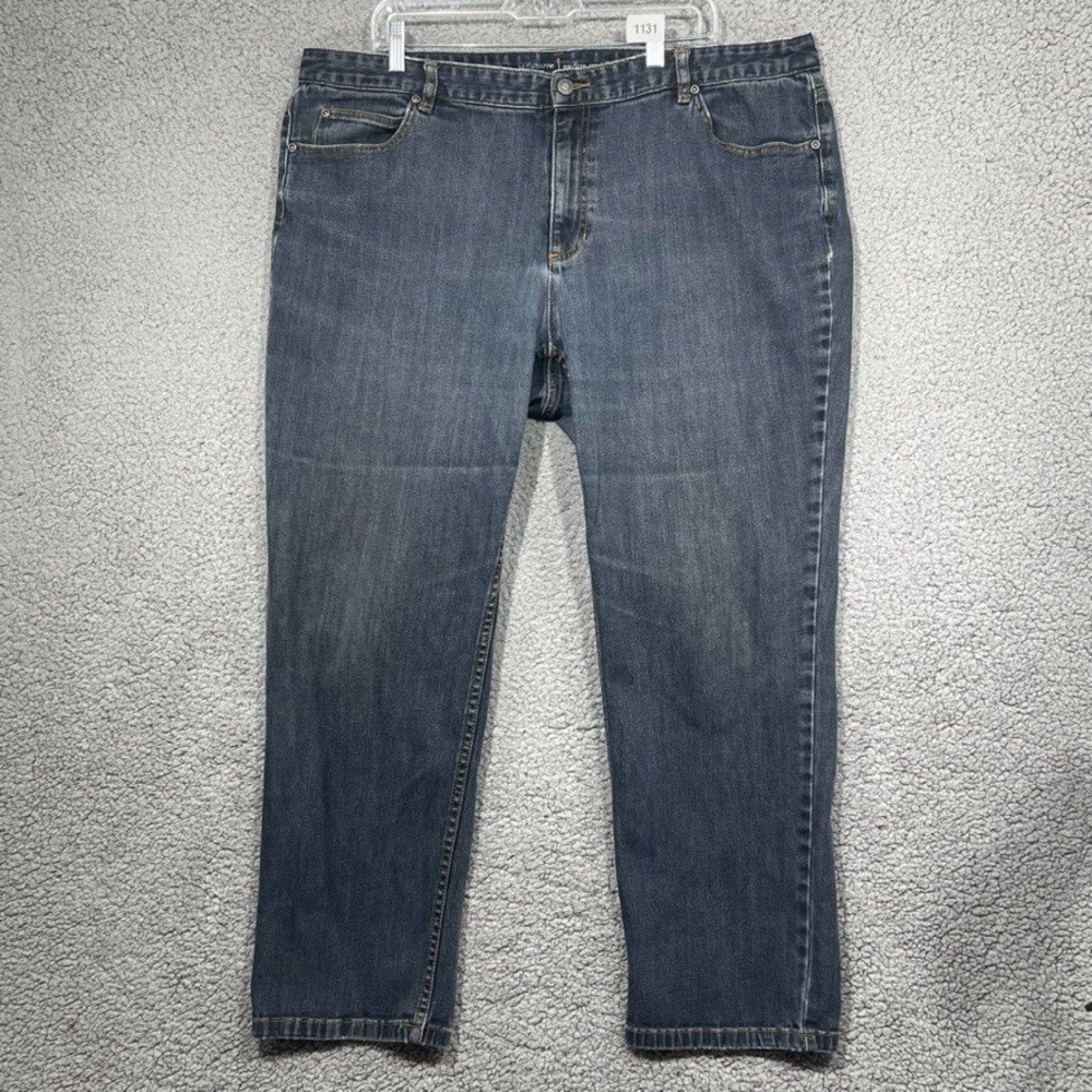 Liz Claiborne Jeans Womens 20W Blue Modern Straight Denim Mid Rise 42x27 Ladies